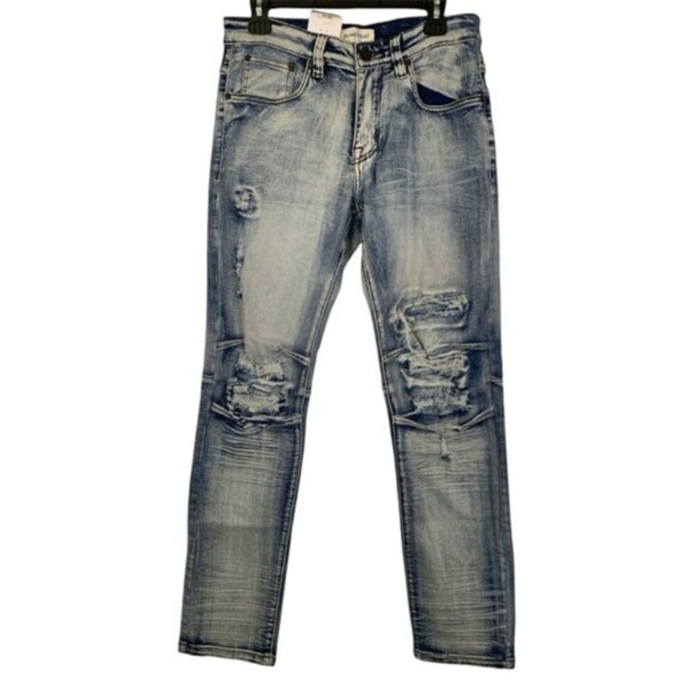 Blind Trust Dark Denim Distress Wash Jeans Slim Fit Size 32/32 NWT #2890